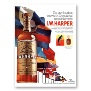 1967 I W Harper Whiskey Print Ad | 110 Countries