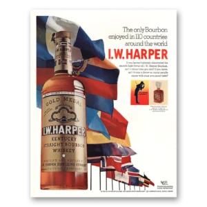 1967 I W Harper Whiskey Print Ad | 110 Countries