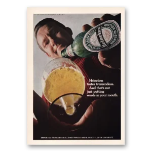 1967 Heineken Beer Print Ad | Putting Words In Your Mouth