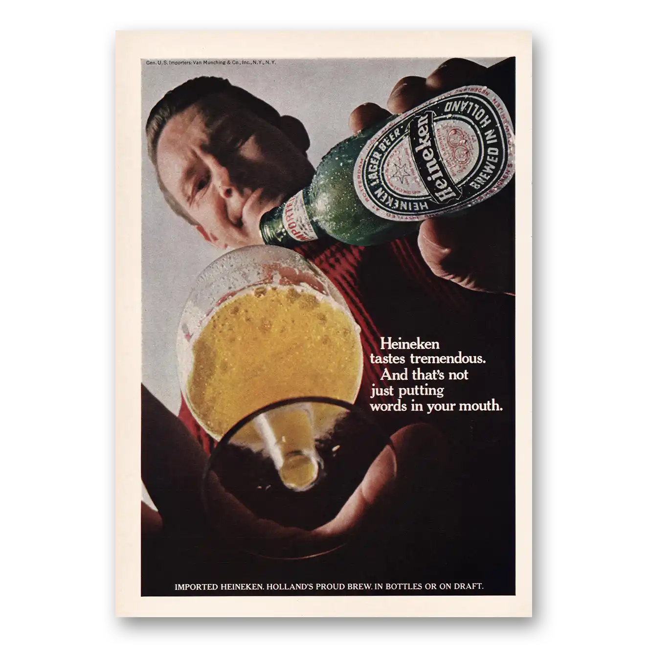 1967 Heineken Beer Print Ad | Putting Words In Your Mouth