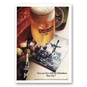 1967 Heineken Beer Print Ad | You Can Live Without Buy Why