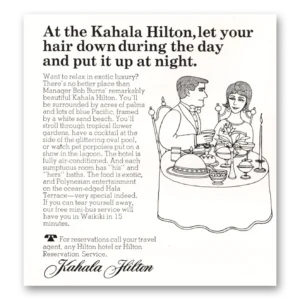 1967 Kahala Hilton Print Ad | Hair Down