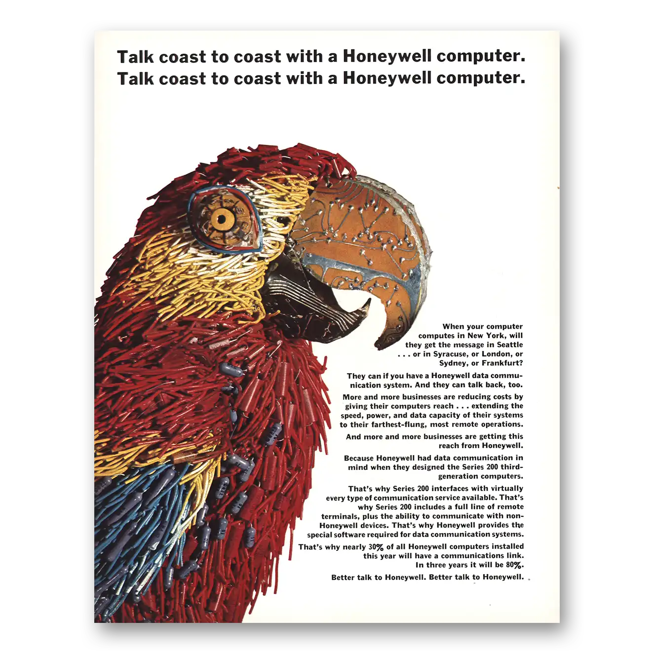1967 Honeywell Computers Print Ad | Talk Coast To Coast