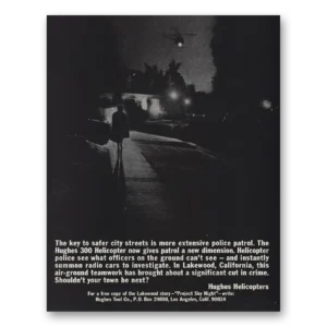1967 Hughes Helicopters Print Ad | Safer City Streets