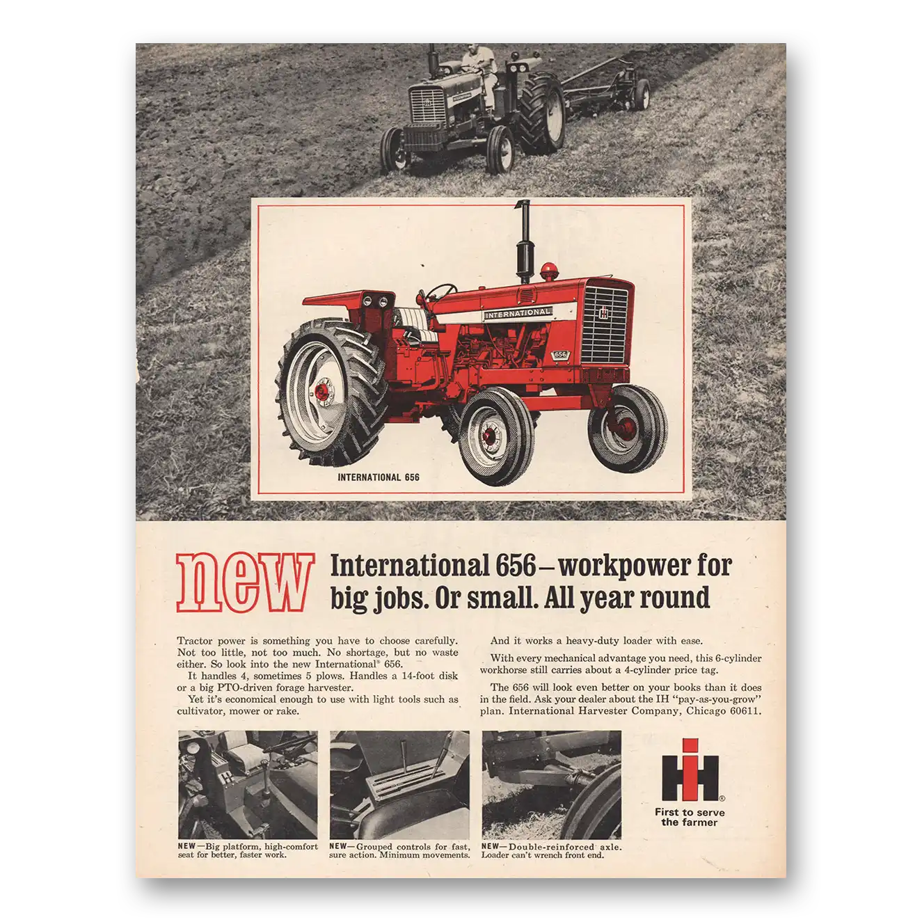 1967 International Harvester Print Ad | 656 Tractor