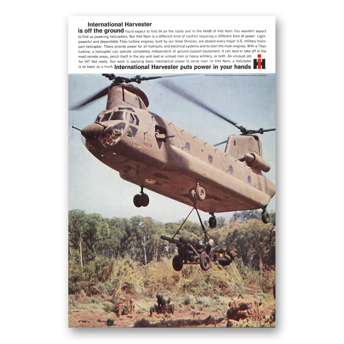 1967 International Harvester Print Ad | Military Helicopter