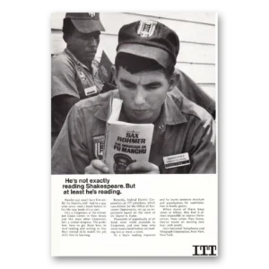 1967 ITT International Telephone Print Ad | Reading Shakespeare