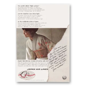 1967 Japan Air Lines Print Ad | Flight Uniform