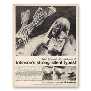 1967 Johnson Motors Print Ad | Fly With Strong Silent Types