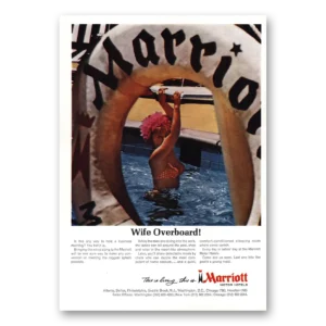 1967 Marriott Hotels Print Ad | Wife Overboard