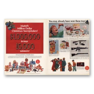 1967 Mattel Print Ad | Christmas Sweepstakes