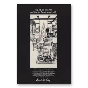 1967 Marshall Field Print Ad | Step Off Escalator French Countryside