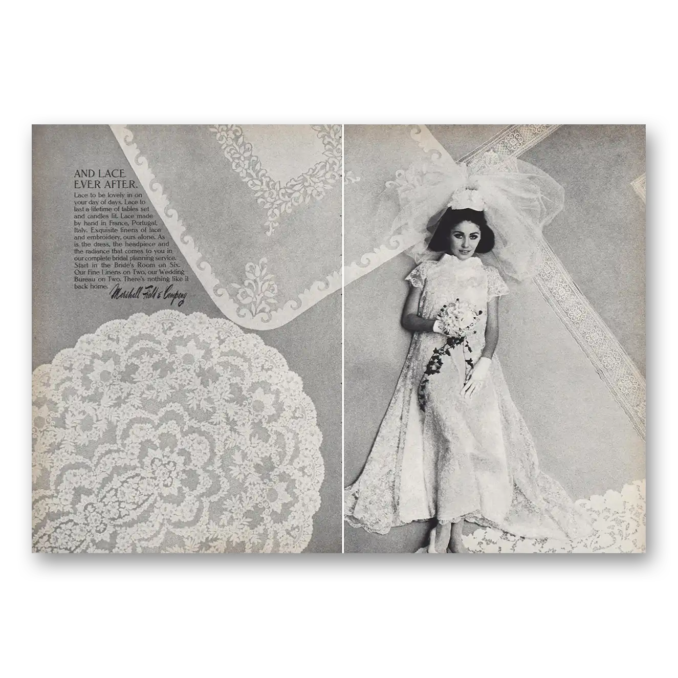 1967 Marshall Field Print Ad | And Lace Ever After