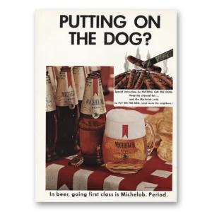 1967 Michelob Beer Print Ad | Putting On Dog