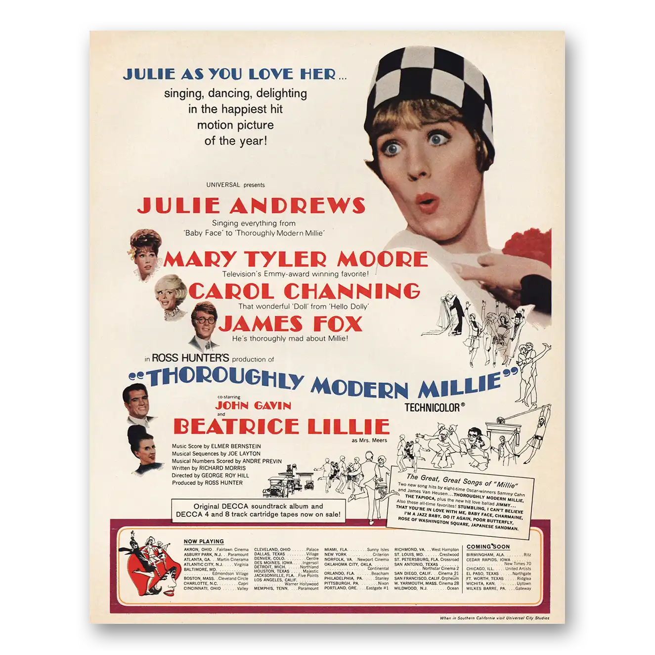 1967 Thoroughly Modern Millie Movie Promo Print Ad | Julie Andrews