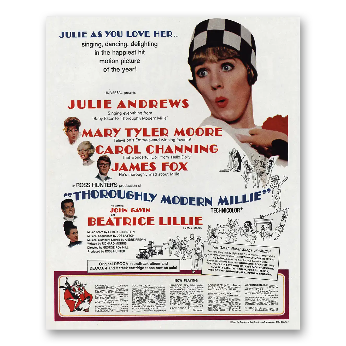 1967 Thoroughly Modern Millie Movie Promo Print Ad | Julie Andrews