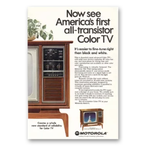 1967 Motorola Television Print Ad | Color Tv
