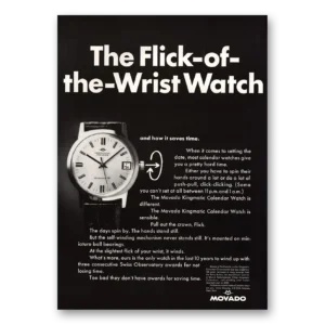 1967 Movado Watch Print Ad | Flick Wrist