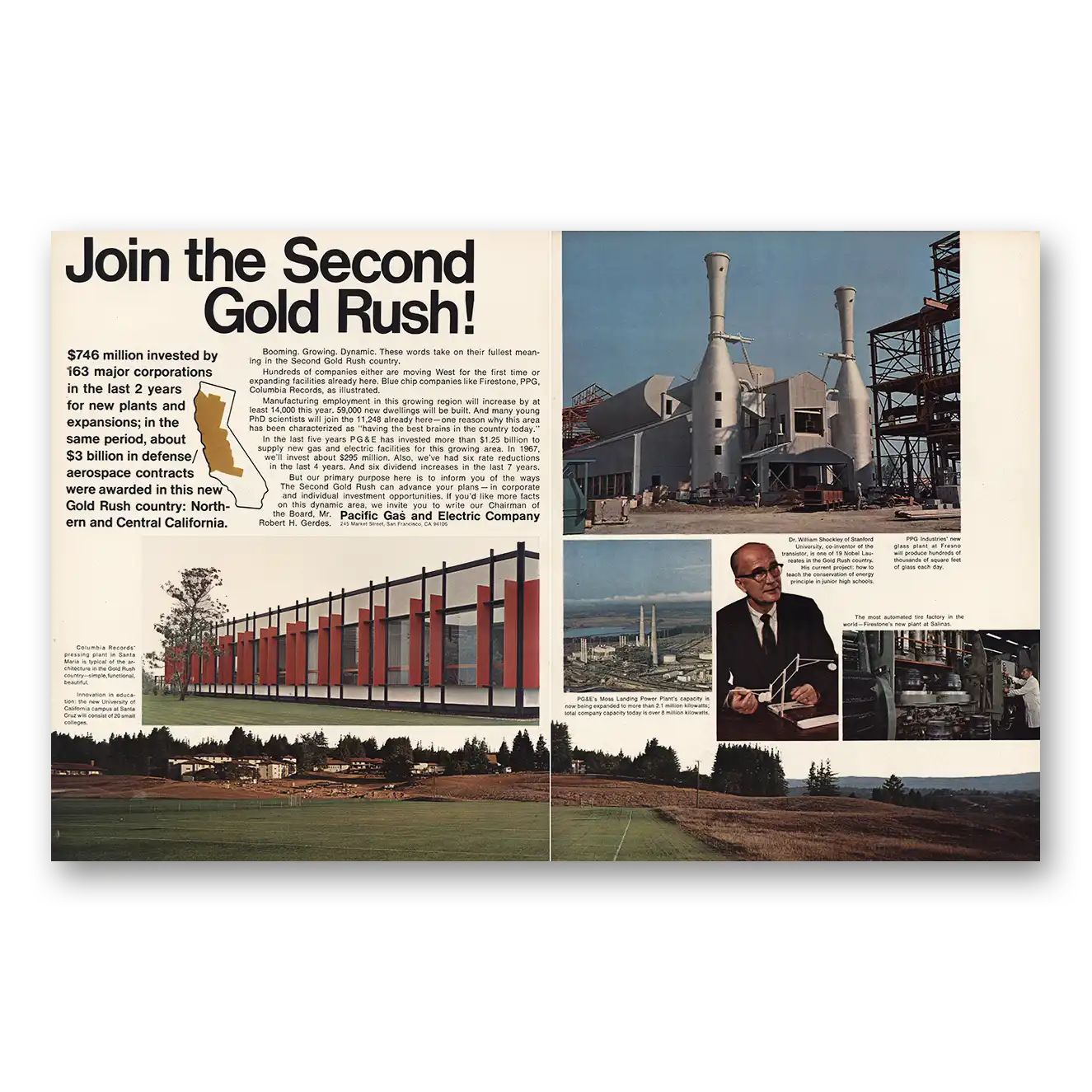 1967 Pacific Gas and Electric Print Ad | Second Gold Rush