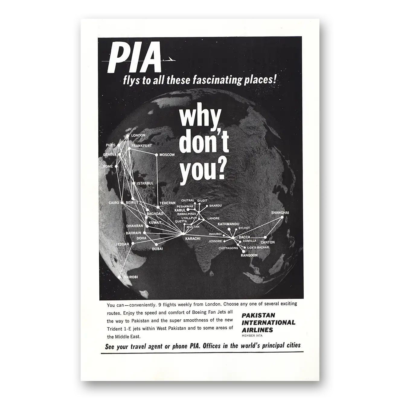 1967 Parkistan International Airlines Print Ad | Pia Why Don’t You