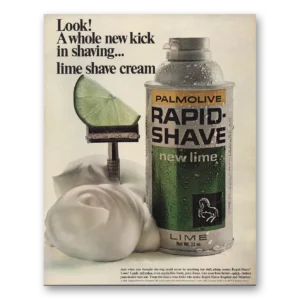 1967 Palmolive Shaving Cream Print Ad | Rapid Shave