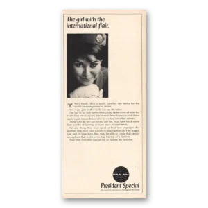 1966 Pan Am Print Ad | Girl With International Flair