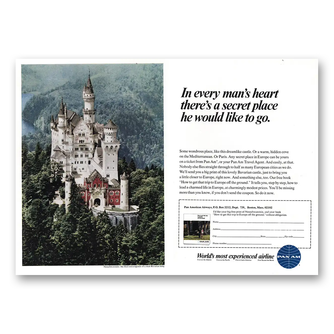 1967 Pan Am Print Ad | Mans Heart