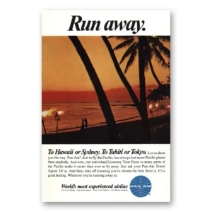 1967 Pan Am Print Ad | Run Away