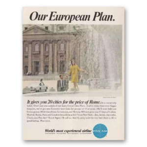 1967 Pan Am Print Ad | European Plan
