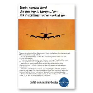 1967 Pan Am Print Ad | Worked Hard
