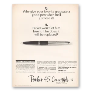 1967 Parker 45 Pen Print Ad | Graduate