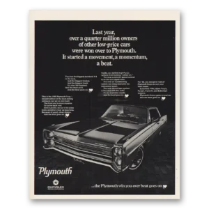1967 Plymouth Print Ad | Started Moment Momentum Beat
