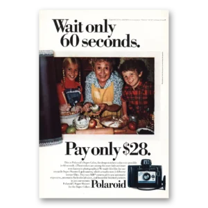 1976 Polaroid Super Shooter Print Ad | Wait 60 Seconds