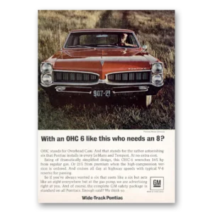 1967 Pontiac Wide Track Print Ad | Ohc 6