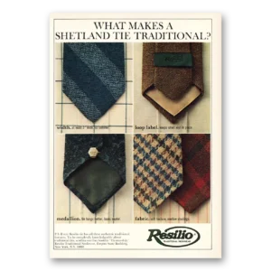 1967 Resilio Neckwear Print Ad | Shetland Tie