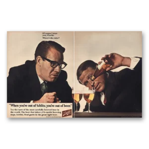 1967 Schlitz Beer Print Ad | Of Course I Trust You Charlie