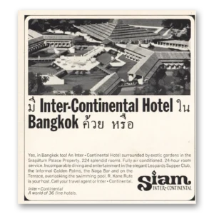 1967 InterContinental Hotels Print Ad | Bangkok