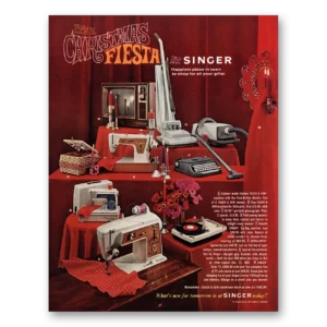 1967 Singer Sewing Machine Print Ad | Christmas Fiesta
