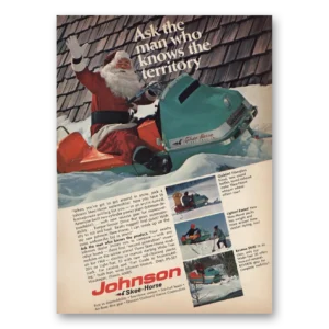 1967 Skee Horse Snowmobiles Print Ad | Santa Man Who Knows Territory