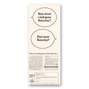 1967 Sonotone Hearing Aid Print Ad | Game Saturday