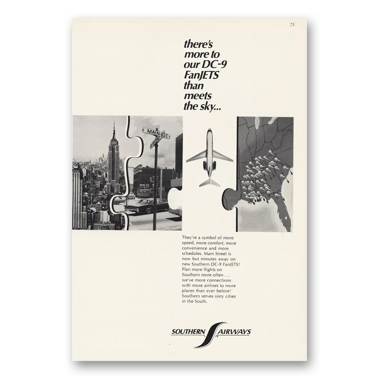 1967 Southern Airways Print Ad | Dc9 Fanjets