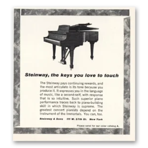 1966 Steinway Piano Print Ad | Keys You Love To Touch