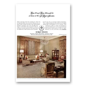 1967 St Regis Sheraton Hotel Print Ad | Louis Xv