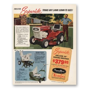 1967 Superide Riding Mower Print Ad | Trim Any Lawn Down To Size