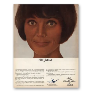 1967 United Airlines Print Ad | Old Maid
