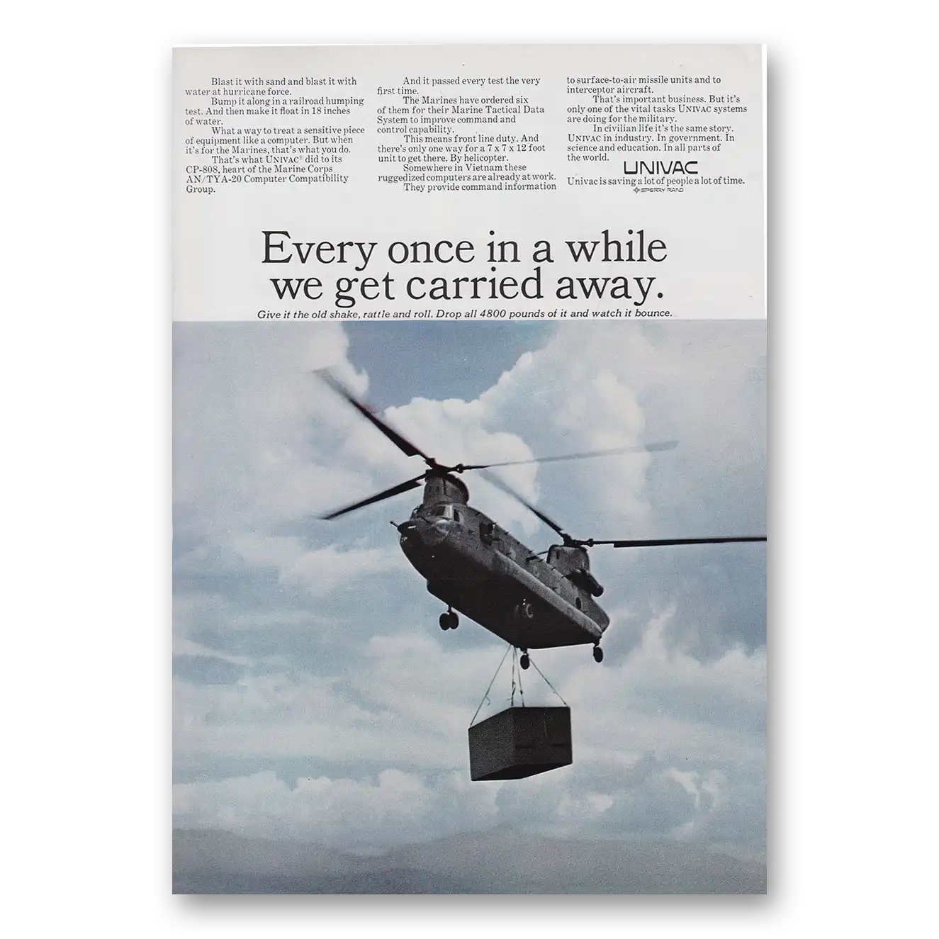 1967 Remington Rand Univac Print Ad | Get Carried Away