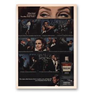 1967 Vaseline Hair Tonic Print Ad | Man Uses