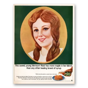 1967 Vermont Maid Syrup Print Ad | Sweet Young