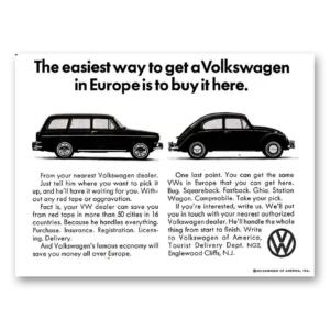 1967 Volkswagen Print Ad | Easiest Way