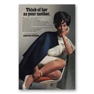 1968 American Airlines Print Ad | Think Her As Your Mother